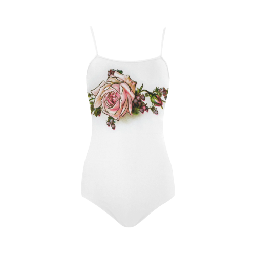 Vintage Rose Floral Strap Swimsuit ( Model S05)