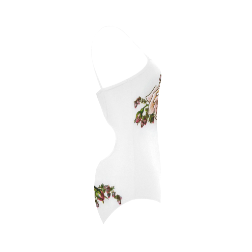 Vintage Rose Floral Strap Swimsuit ( Model S05)