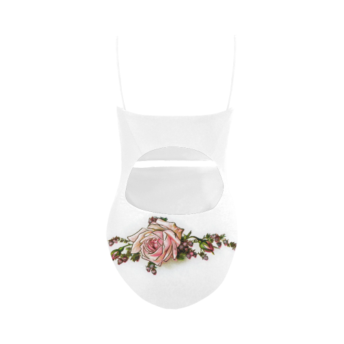 Vintage Rose Floral Strap Swimsuit ( Model S05)