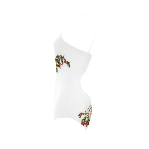 Vintage Rose Floral Strap Swimsuit ( Model S05)