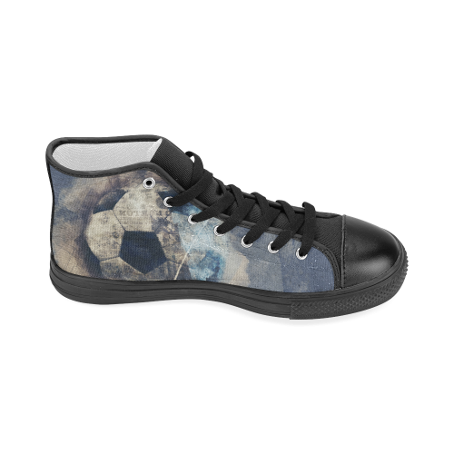 Abstract Blue Grunge Soccer Women's Classic High Top Canvas Shoes (Model 017)