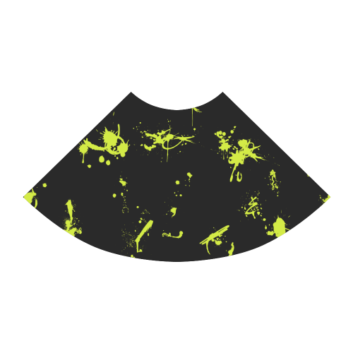 Paint splatters apple green black VAS2 Atalanta Sundress (Model D04)