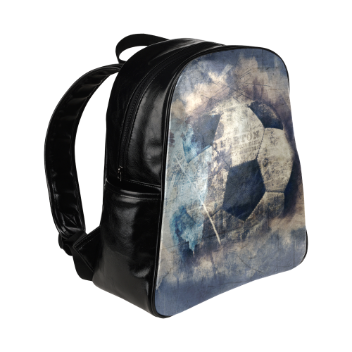 Abstract Blue Grunge Soccer Multi-Pockets Backpack (Model 1636)