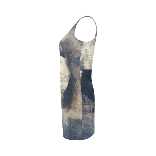 Abstract Blue Grunge Soccer Medea Vest Dress (Model D06)