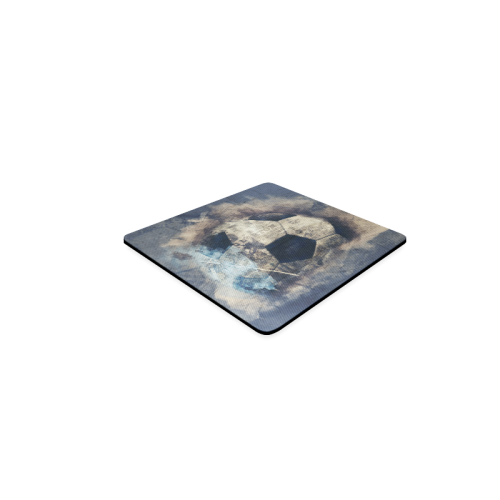 Abstract Blue Grunge Soccer Square Coaster