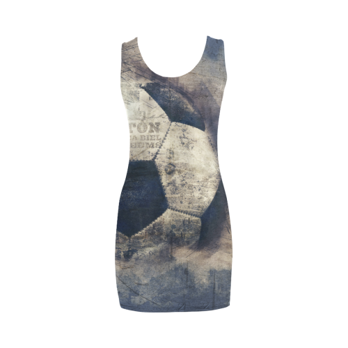 Abstract Blue Grunge Soccer Medea Vest Dress (Model D06)
