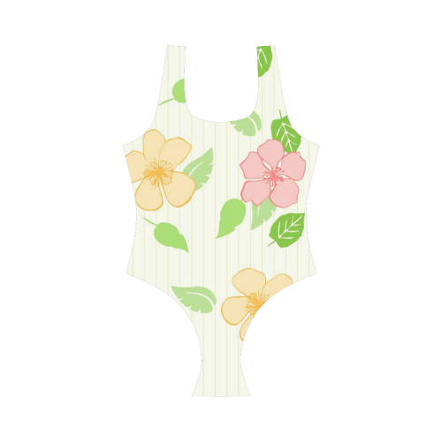 Floral20151013 Vest One Piece Swimsuit (Model S04)