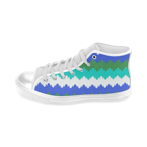 modern chevron pattern 3 Men’s Classic High Top Canvas Shoes (Model 017)