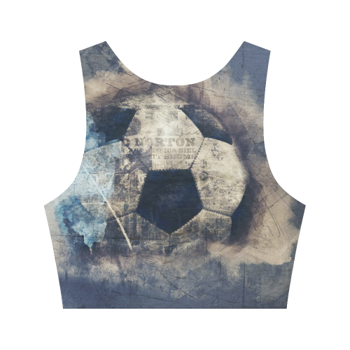 Abstract Blue Grunge Soccer Women's Crop Top (Model T42)