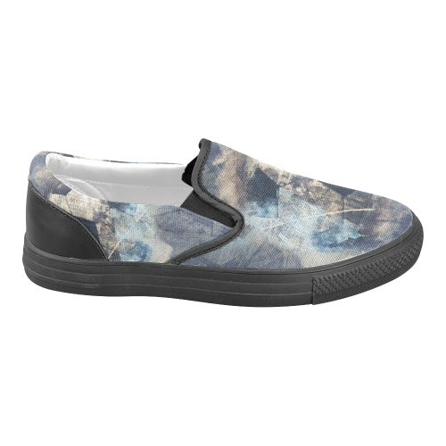 Abstract Blue Grunge Soccer Men's Unusual Slip-on Canvas Shoes (Model 019)