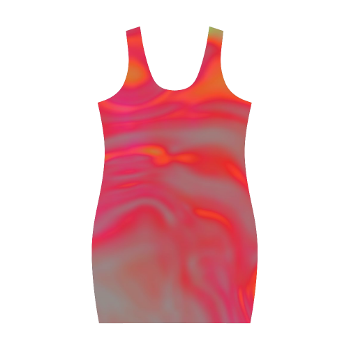 pink and orange abstract Medea Vest Dress (Model D06)