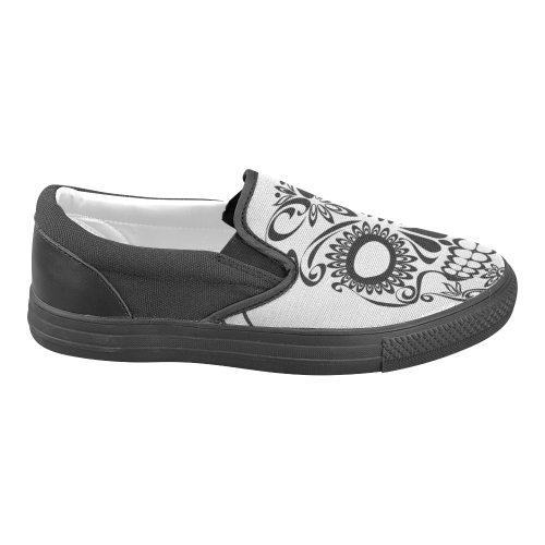 Skull_2015_0407 Women's Unusual Slip-on Canvas Shoes (Model 019)