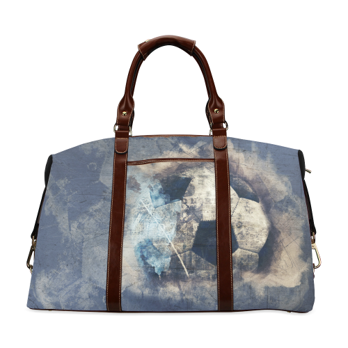 Abstract Blue Grunge Soccer Classic Travel Bag (Model 1643)
