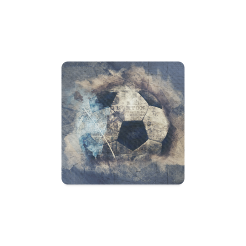 Abstract Blue Grunge Soccer Square Coaster