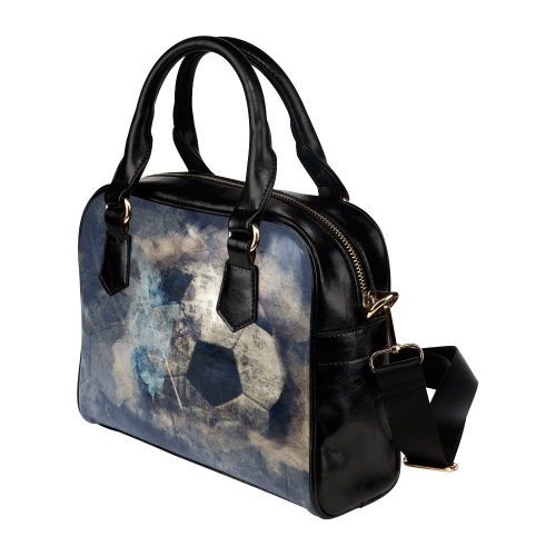 Abstract Blue Grunge Soccer Shoulder Handbag (Model 1634)