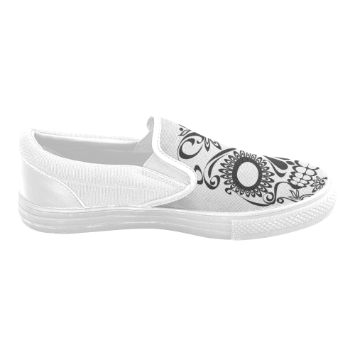 Skull_2015_0407 Women's Unusual Slip-on Canvas Shoes (Model 019)