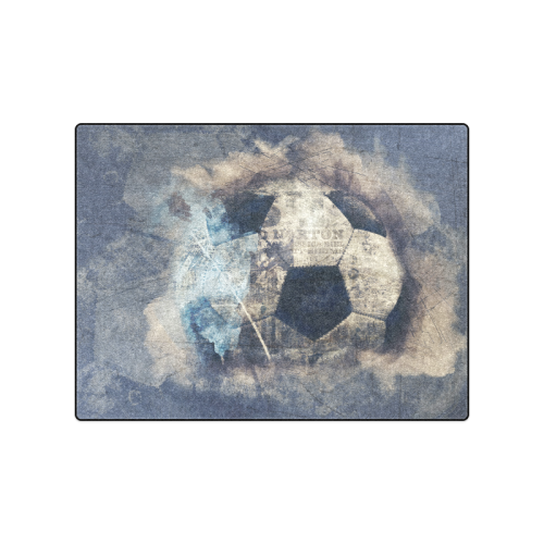 Abstract Blue Grunge Soccer Blanket 50"x60"