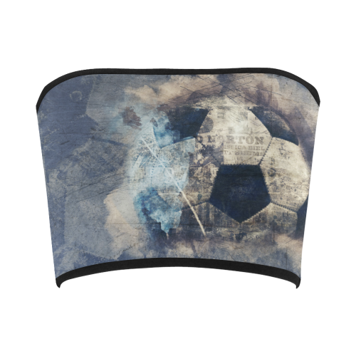 Abstract Blue Grunge Soccer Bandeau Top