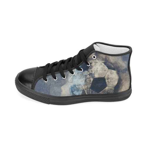 Abstract Blue Grunge Soccer Women's Classic High Top Canvas Shoes (Model 017)