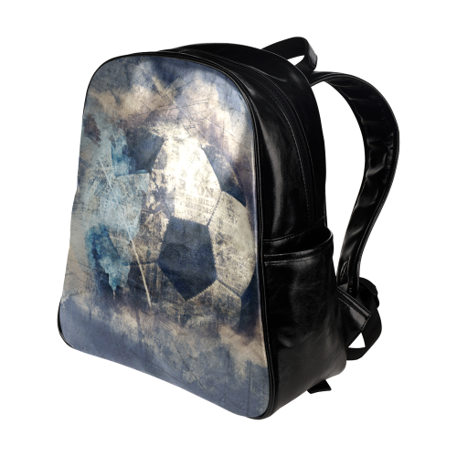 Abstract Blue Grunge Soccer Multi-Pockets Backpack (Model 1636)