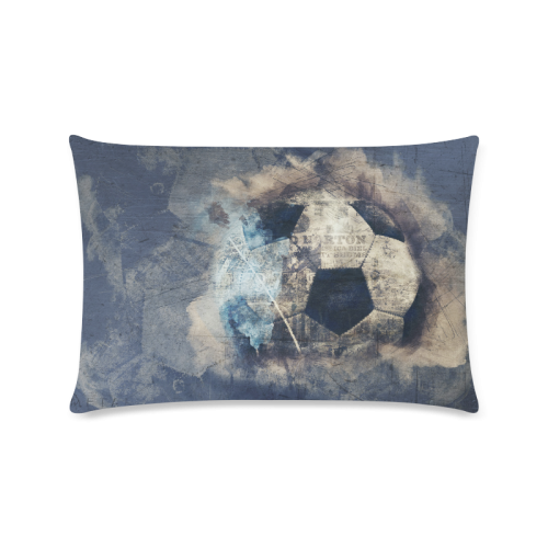 Abstract Blue Grunge Soccer Custom Rectangle Pillow Case 16"x24" (one side)