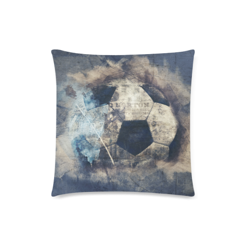 Abstract Blue Grunge Soccer Custom Zippered Pillow Case 18"x18" (one side)