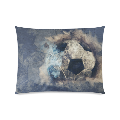 Abstract Blue Grunge Soccer Custom Zippered Pillow Case 20"x26"(Twin Sides)