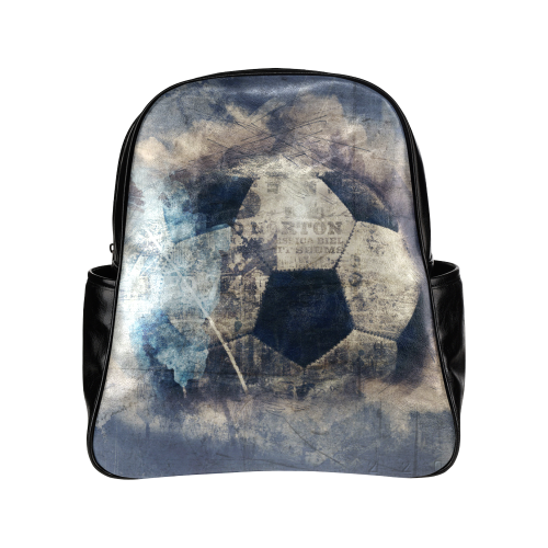 Abstract Blue Grunge Soccer Multi-Pockets Backpack (Model 1636)