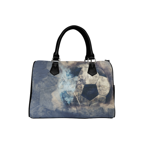 Abstract Blue Grunge Soccer Boston Handbag (Model 1621)