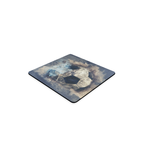 Abstract Blue Grunge Soccer Square Coaster