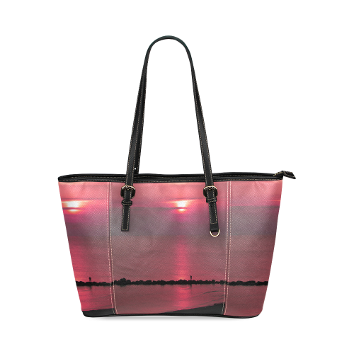 Sunset 2014-1013 Leather Tote Bag/Small (Model 1640)