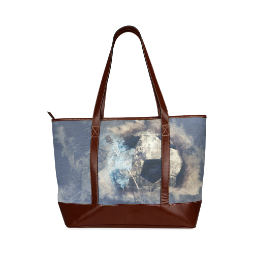 Abstract Blue Grunge Soccer Tote Handbag (Model 1642)