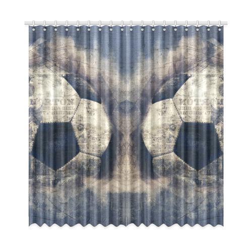 Abstract Blue Grunge Soccer Window Curtain 52 X108 Two Piece