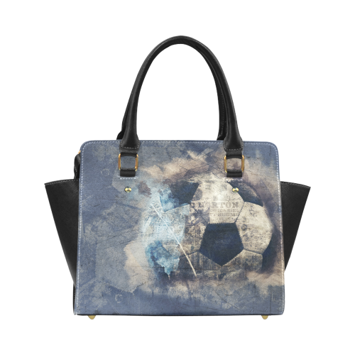 Abstract Blue Grunge Soccer Classic Shoulder Handbag (Model 1653)