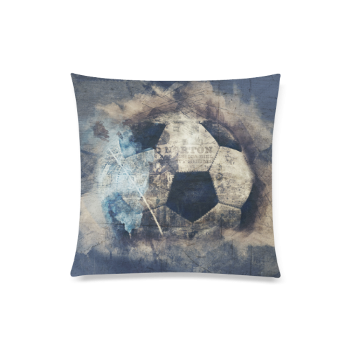 Abstract Blue Grunge Soccer Custom Zippered Pillow Case 20"x20"(Twin Sides)