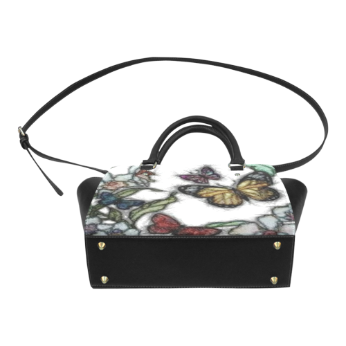 Butterflies and Flowers Classic Shoulder Handbag (Model 1653)