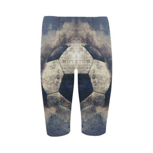 Abstract Blue Grunge Soccer Hestia Cropped Leggings (Model L03)