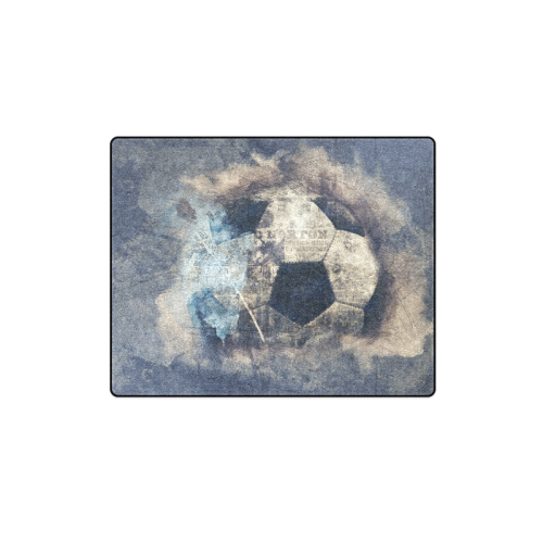Abstract Blue Grunge Soccer Blanket 40"x50"