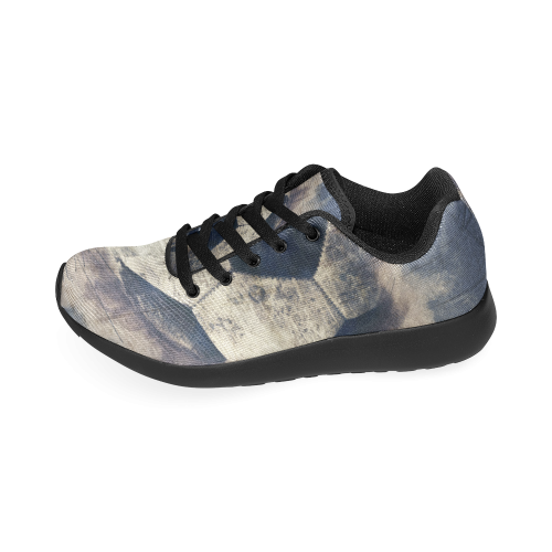 Abstract Blue Grunge Soccer Women’s Running Shoes (Model 020)