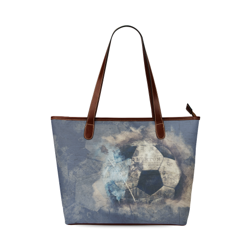 Abstract Blue Grunge Soccer Shoulder Tote Bag (Model 1646)