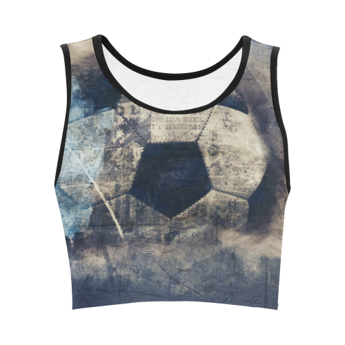 Abstract Blue Grunge Soccer Women's Crop Top (Model T42)