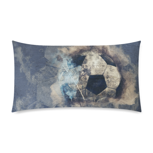 Abstract Blue Grunge Soccer Custom Rectangle Pillow Case 20"x36" (one side)