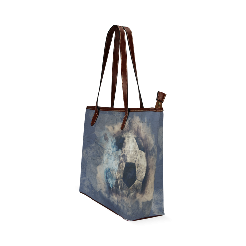 Abstract Blue Grunge Soccer Shoulder Tote Bag (Model 1646)
