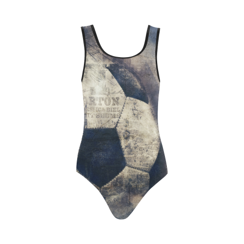 Abstract Blue Grunge Soccer Vest One Piece Swimsuit (Model S04)