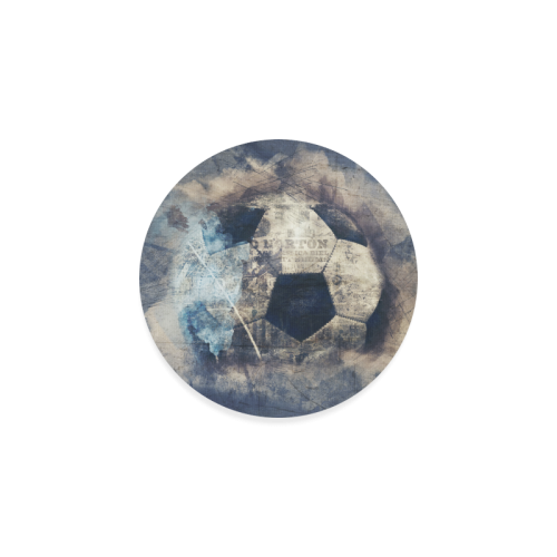 Abstract Blue Grunge Soccer Round Coaster