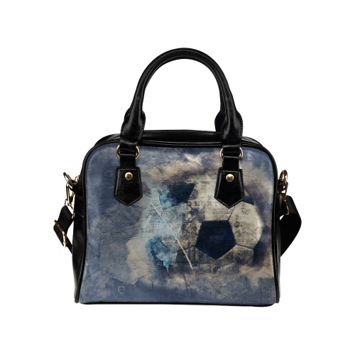 Abstract Blue Grunge Soccer Shoulder Handbag (Model 1634)