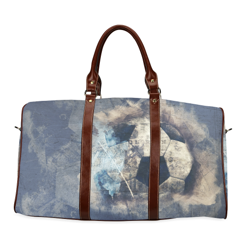 Abstract Blue Grunge Soccer Waterproof Travel Bag/Small (Model 1639)