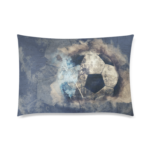 Abstract Blue Grunge Soccer Custom Zippered Pillow Case 20"x30" (one side)