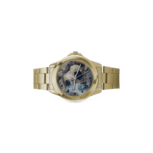 Abstract Blue Grunge Soccer Custom Gilt Watch(Model 101)