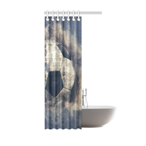 Abstract Blue Grunge Soccer Shower Curtain 36"x72"